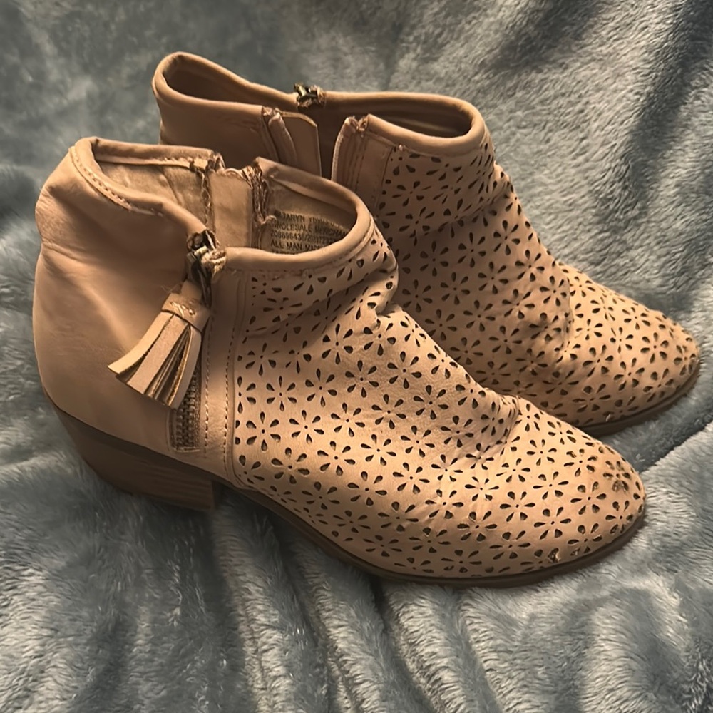Girls Tan Ankle Boots